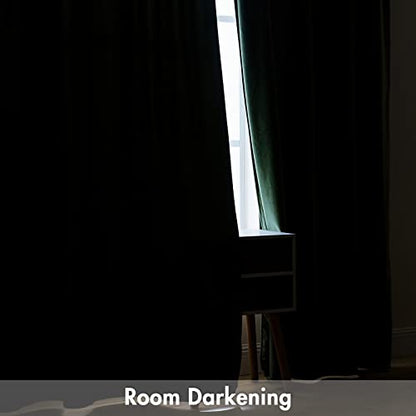 MIULEE Olive Green Blackout Velvet Curtains Drapes 72 Inch Long 52"x72" - color: Olive Green, size: 52"W x 72"L (Pack of 2)