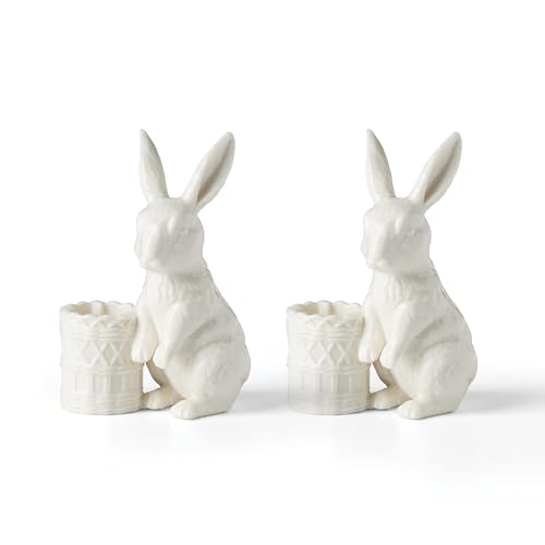 Lenox Wicker Creek Bunny Candlestick Holders, Easter Set of 2 - style: Candle Holders