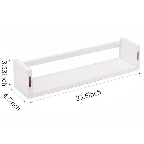 Fixwal Floating Nursery Book Shelves for Wall, 23.6 Inches, Set of 3, White - color: White, size: 23.6inches