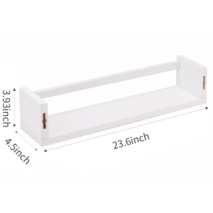 Fixwal Floating Nursery Book Shelves for Wall, 23.6 Inches, Set of 3, White - color: White, size: 23.6inches