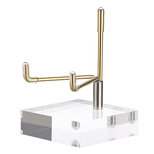 Hipiwe Adjustable Metal Arms Display Stand Easel with Acrylic Base, Medium
