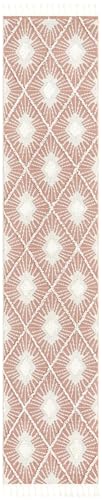 Rugs.com - Boho Rug – 12 Ft Runner Pink Easy-Clean Textured Runner Rug – Modern Bohemian Style for Hallways, Entryways, and Bedside - color: Pink, size: 2'7" x 12' (Runner)