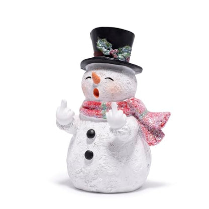 Hodao Christmas Snowman Figurine Decoration, Funny Winter Finger Statue - color: White-1