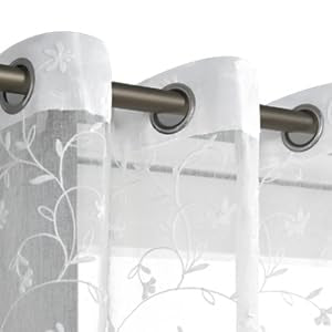 BGment White Sheer Curtains 72 Inches Long Living Room 2 Panels - color: White- Flower, size: 52"W x 72"L (Pack of 2)