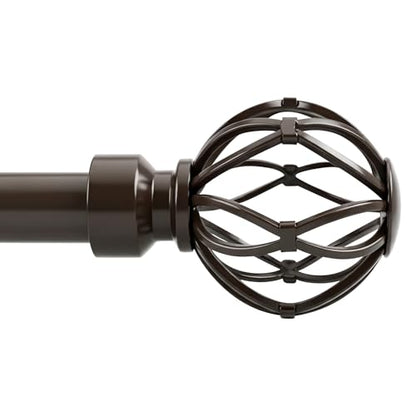 Bronze Curtain Rod 66 to 120 Inch, Heavy Duty Drapery Pole Iron Cage - color: Bronze, size: 18-126"