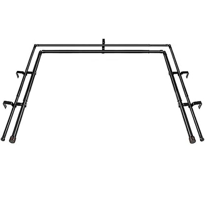 HOTOZON Double Bay Window Curtain Rods 36 to 72 Inches(Center Rod), Black - color: Black