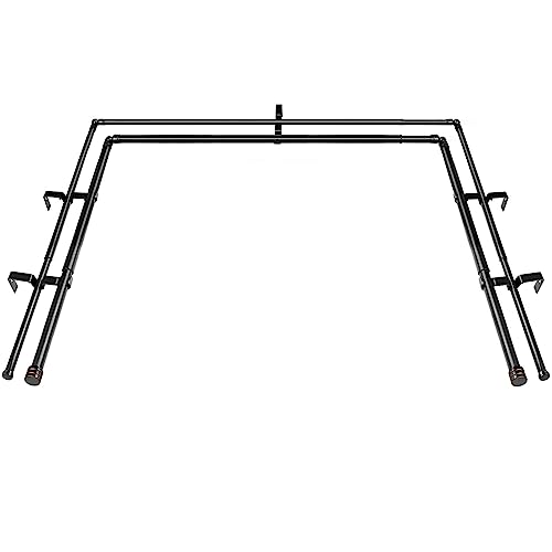 HOTOZON Double Bay Window Curtain Rods 36 to 72 Inches(Center Rod), Black - color: Black