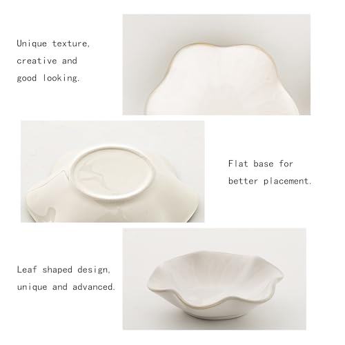 Ceramic Ring Dish, Jewelry Trinket Tray for Rings and Earrings - color: White Surface