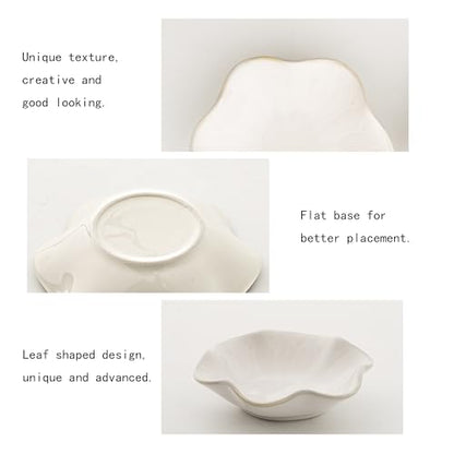 Ceramic Ring Dish, Jewelry Trinket Tray for Rings and Earrings - color: White Surface