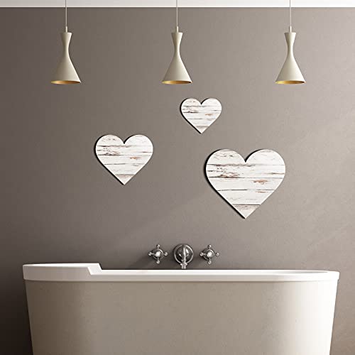 Jetec 3 Pcs Wood Heart Wall Decor Farmhouse Plaque, Simple - style: Minimalist