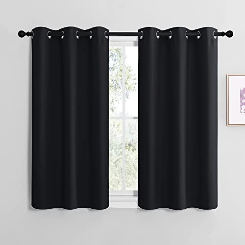 NICETOWN Black Blackout Curtains for Bedroom 29" Wide x 20" Long 2 Panels - color: Black, size: 29"W x 20"L (Pack of 2)