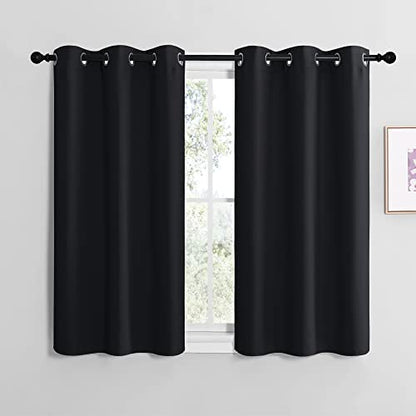 NICETOWN Black Blackout Curtains for Bedroom 29" Wide x 20" Long 2 Panels - color: Black, size: 29"W x 20"L (Pack of 2)