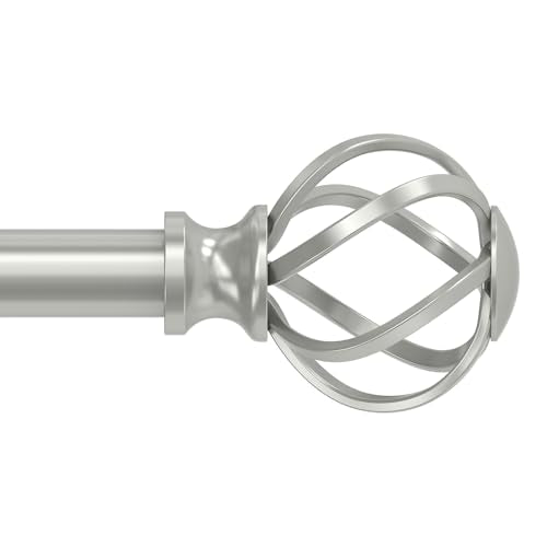 VOIIY Silver Curtain Rod 36-72 Inch, Adjustable Curtain Rods for Windows - color: Antique Silver, size: 36"-72"|1 Pack