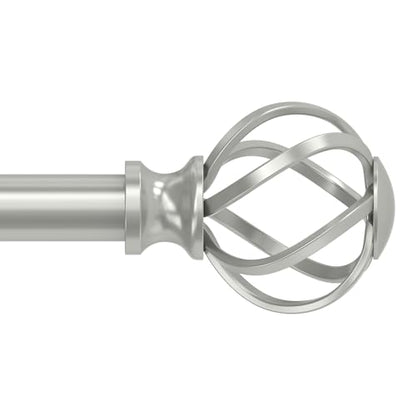 VOIIY Silver Curtain Rod 36-144 Inch, Adjustable Curtain Rods for Windows - color: Antique Silver, size: 36"-144"|1 Pack