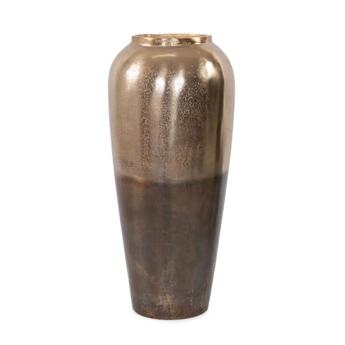 Howard Elliott Collection Golden Ore Urn, Aluminum Decorative Urn with Ombre Gold to Bronze Finish, Modern Metallic Accent for Table, Shelf or Console Decor, 16H x 7W x 7D, Gold Bronze - size: Urn