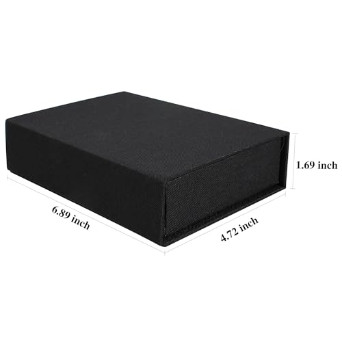 Photo Storage Box 4x6, Linen Photo Box - Black - color: Black, size: 4"x6"