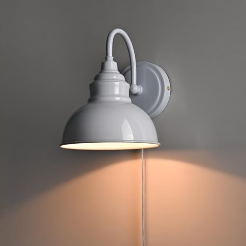Mini Gooseneck Wall Sconce, 2-Way Mount with Switch, Bright White - color: White