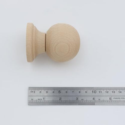 Unfinished Wood Finials,2-1/4 inch Dowel Finial,2PCS - color: Wood, size: 3-1/4"×2-1/4"