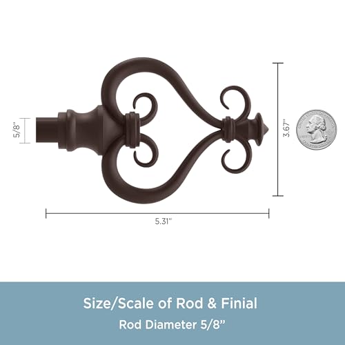 Kenney Serena Window Curtain Rod, 28-48", Chocolate Brown - size: 28-48"