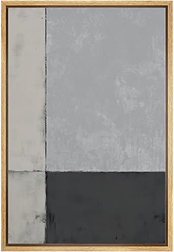 IDEA4WALL Framed Canvas Print Wall Art Mid-Century Pastel Dark Color Blocks Abstract Shapes Illustrations Modern Art Minimal Decorative Relax/Calm for Living Room, Bedroom, Office - 24"x36" Natural - color: A001-2205-m50, size: 36"L x 24"W