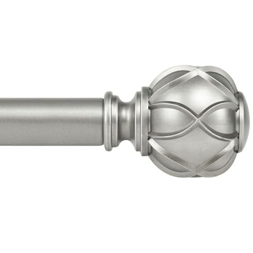 KAMANINA Curtain Rods for Windows 66-120 Inch, Heavy Duty, Antique Silver - color: Antique Silver, size: 66-120"