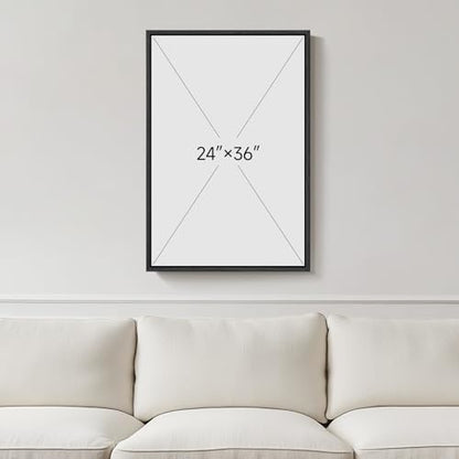Framed Black and White Modern Abstract Wall Art, 1 Piece 24x36 In - color: Black White B