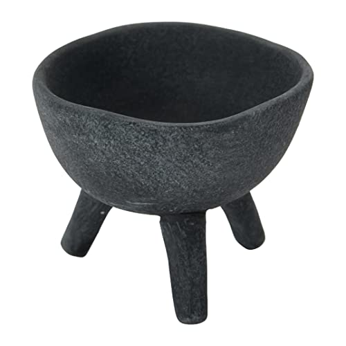 Creative Co-Op Boho Terracotta Footed Planter, Matte Black - color: Slate Grey, size: 3.5"