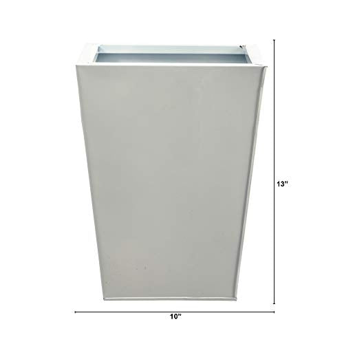 Nearly Natural 13in. Classic Square Metal Planter - color: White