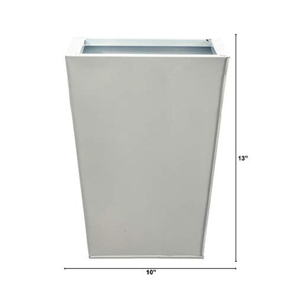 Nearly Natural 13in. Classic Square Metal Planter - color: White