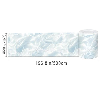 IVN Wallpaper Border Peel and Stick Wall Ice Water 4x196 Inch - color: Ice Water