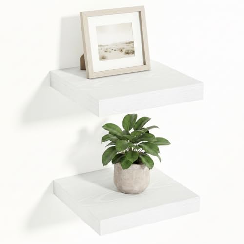Vivelove White Floating Shelves 12 X 12 Inches, Set of 2 - color: White, size: 12”wx12”dx1.5”h