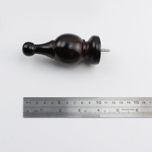 T Tulead Wood Curtain Rod Finials Brown 1.1-Inch 4-PCS - style: Brown, 1.1", 4PCS