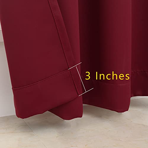 Pickluc Grommet Blackout Curtains 72 Inches Long 2 Panels, Light Blocking Window Drapes for Living Room, Thermal Insulated, Noise Reduction, Burgundy Red, 52" Wide x 72" Length - color: Burgundy Red, size: 52"W x 72"L (Pack of 2)