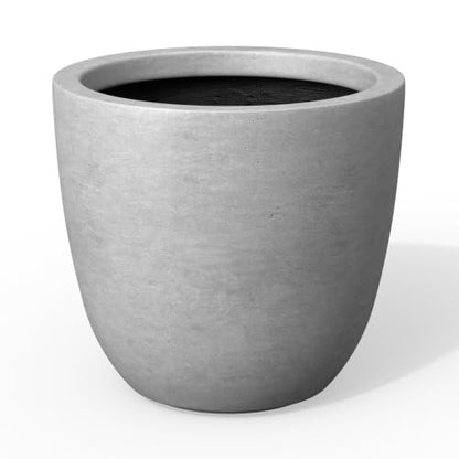 Kante Pale Gray Concrete Planter 10" Dia All-Weather Round Small Pot - color: Concrete Gray, size: 10-Inch Dia