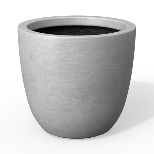 Kante Pale Gray Concrete Planter 10" Dia All-Weather Round Small Pot - color: Concrete Gray, size: 10-Inch Dia