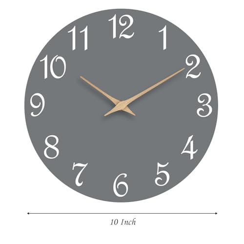 Mosewa Wall Clock Silent Non-Ticking Battery Operated Modern Simple 10" - color: E_gray, size: 10 Inch