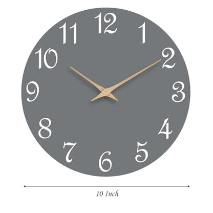 Mosewa Wall Clock Silent Non-Ticking Battery Operated Modern Simple 10" - color: E_gray, size: 10 Inch