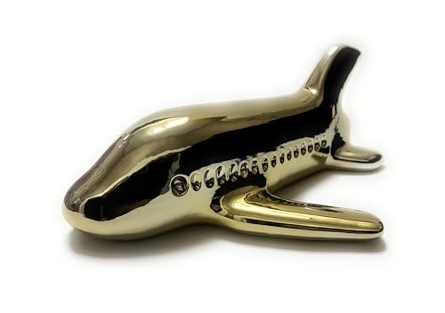 Iris Ceramic Plane Sculpture Gold, Modern Aesthetic for Office Display Home Decor, Living Room, Bedroom Bookshelf, Coffee Table Decor, Bathroom Shelves, New House Essentials, Figurines