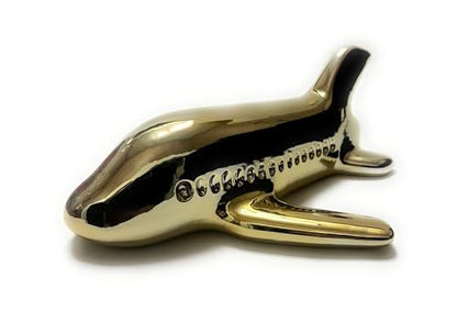 Iris Ceramic Plane Sculpture Gold, Modern Aesthetic for Office Display Home Decor, Living Room, Bedroom Bookshelf, Coffee Table Decor, Bathroom Shelves, New House Essentials, Figurines