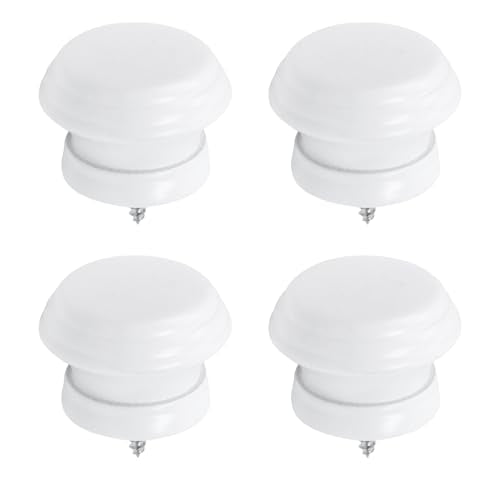 Antrader Finials for Curtain Rods,Wood Curtain Rod Finial,1.18 Dia,4Pcs - color: White-4Pcs