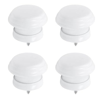 Antrader Finials for Curtain Rods,Wood Curtain Rod Finial,1.18 Dia,4Pcs - color: White-4Pcs