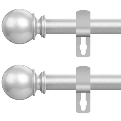 Silver Curtain Rods for Windows 28-48In,2 Pack Adjustable Small Curtain Rod - color: Silver, size: 28-48"(2 Pack)