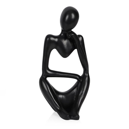 Sandstone Resin Thinker Statue Style Abstract Sculpture, Black, Right - color: Small Black, size: Right 1pc