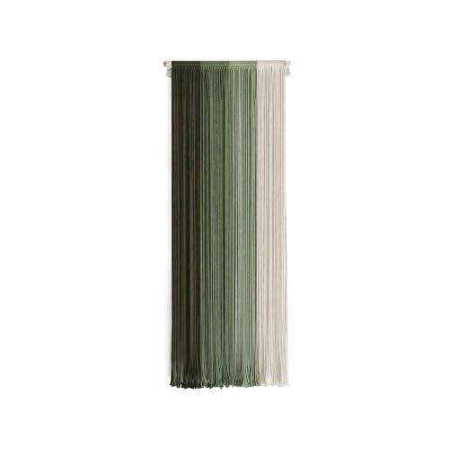Jditngp Boho Wall Art Decor Hand Woven Tassel Wall Hanging Tapestry Nordic Home Wall Decoration Macrame Large Tapestry Gradient Green for Living Room Bedroom Entry Corridor Wall Art 15.8''W x40''L - color: green1