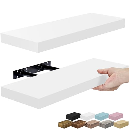 Sorbus 16 Inch Floating Shelves for Wall (2 Pack, White) - color: White, size: 2 Pack