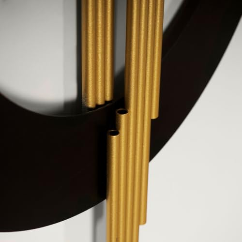 ARTEPERA 3D Metal Wall Art Black Gold Geometric Sculpture Decor 39x19