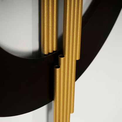 ARTEPERA 3D Metal Wall Art Black Gold Geometric Sculpture Decor 39x19