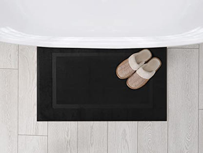 Utopia Towels Cotton Bath Mat, 21x34 in, 2 Pack, Black - color: Black, size: 2 Bath Mats