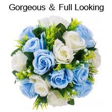 Flower Centerpieces for Wedding Tables: Blue & White, 2 Packs - color: Blue & White
