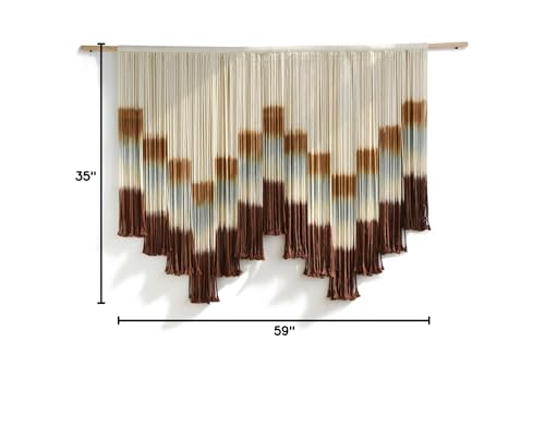 Macrame Wall Hanging Large Tie-Dye Geometric Fiber Wall Art Decor 57"W*35"L - color: Multi